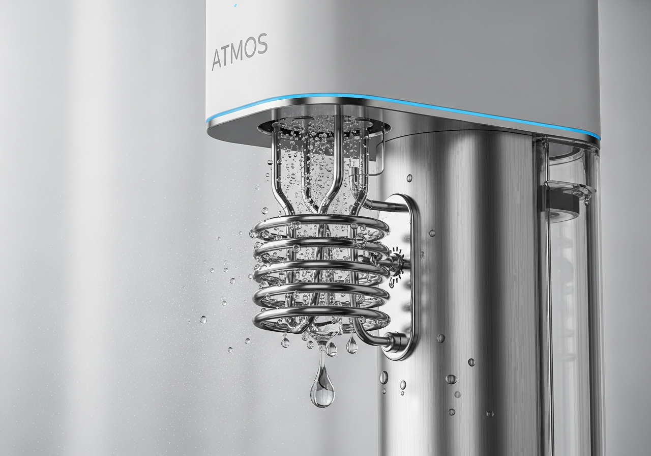ATMOS condensing a droplet of water from air on a cool coil
